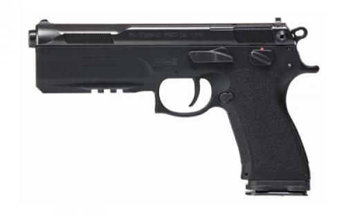 FK BRNO PSDFS-75, Semi-automatic, Single Action, Polymer Frame Pistol, 7.5 FK, 5.3 Barrel, Nitride Finish, Black, Optics Ready, FK Diamond Front and Ring Rear Sight, Thumb Safety, 14 Rounds, 2 Magazines FK-PSDFS-75