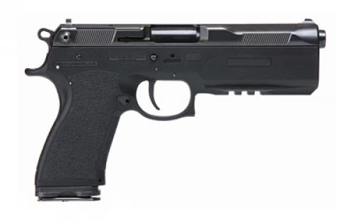 FK BRNO PSDFS-75, Semi-automatic, Single Action, Polymer Frame Pistol, 7.5 FK, 5.3" Barrel, Nitride Finish, Black, Optics Ready, FK Diamond Front and Ring Rear Sight, Thumb Safety, 14 Rounds, 2 Magazines FK-PSDFS-75