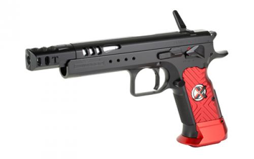 Tanfoglio Domina Xtreme, Semi-automatic, Single Action, 9MM, 5.2" Barrel, Matte Finish, Black, Aluminum Grips, No Sights, Ambidextrous Safety, 19 Rounds TF-DOMX-9