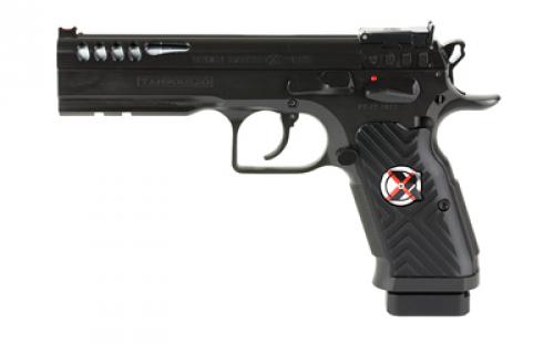 Tanfoglio Stock Master Xtreme, Semi-automatic, DA/SA, Steel Frame Pistol, 9MM, 4.75 Barrel, Matte Finish, Black, Walnut Grips, Ambidextrous Safety, Adjustable Sights, 17 Rounds TF-STOCKMX-9