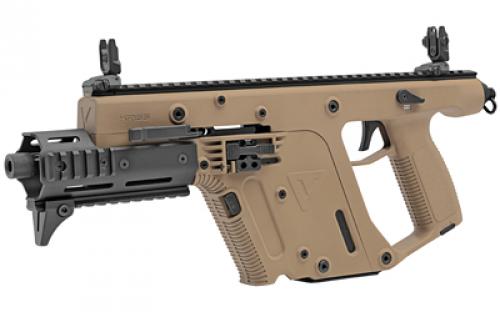 KRISS USA, Inc Vector G2 SDP-E, Pistol, Semi-automatic, 10MM, 6.5" Barrel, Threaded Barrel, Polymer, Flat Dark Earth, Folding Sights, 15 Rounds, KRISS Recoil Mitigation System, 1 Magazine, Mini Handguard, Thread Protector KV10-PFD30