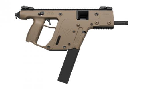 KRISS USA, Inc Vector G2 SDP-E, Pistol, Semi-automatic, 45 ACP, 6.5" Barrel, Threaded Barrel, Polymer, Flat Dark Earth, Folding Sights, 30 Rounds, KRISS Recoil Mitigation System, 1 Magazine, Mini Handguard, Thread Protector KV45-PFD30