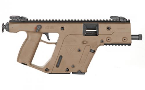 KRISS USA, Inc VECTOR SDP, Gen II, Pistol, Semi-automatic, 9MM, 5.5" Barrel, Threaded Barrel, Polymer, Flat Dark Earth, Flip Up Sights, 17 Rounds, 1 Magazine, Quick Detach Sling Swivel KV90-PFD20