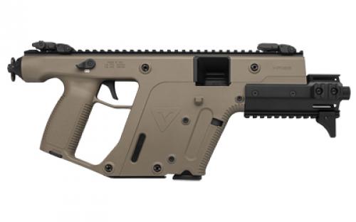 KRISS USA, Inc Vector G2 SDP-E, Pistol, Semi-automatic, 9MM, 6.5" Barrel, Threaded Barrel, Polymer, Matte Finish, Flat Dark Earth, Folding Sights, 40 Rounds, 1 Magazine KV90-PFD30