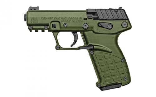 Kel-Tec P17, Single Action, Semi-automatic, Polymer Frame Pistol, Compact, 22LR, 3.8 Barrel, Threaded Barrel, Green, Fiber Optic Front Sight, 16 Rounds, 3 Magazines P17GRN