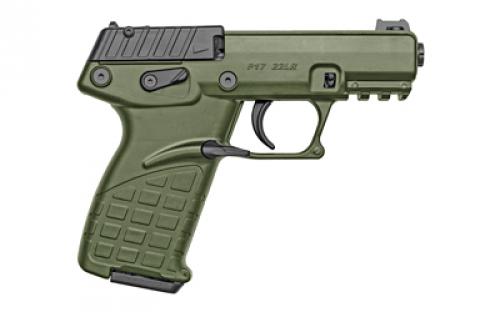 Kel-Tec P17, Single Action, Semi-automatic, Polymer Frame Pistol, Compact, 22LR, 3.8" Barrel, Threaded Barrel, Green, Fiber Optic Front Sight, 16 Rounds, 3 Magazines P17GRN