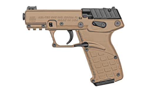 Kel-Tec P17, Single Action, Semi-automatic, Polymer Frame Pistol, Compact, 22LR, 3.8 Barrel, Threaded Barrel, Tan, Fiber Optic Front Sight, 16 Rounds, 3 Magazines P17TAN