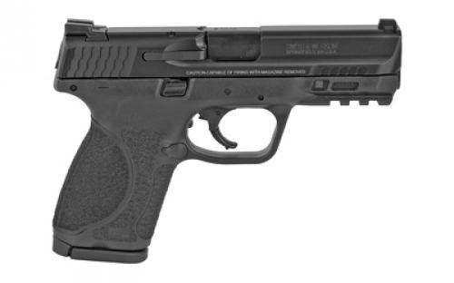 Smith & Wesson Law Enf M&P M2.0 Compact, Striker Fired, Semi-automatic, Polymer Frame Pistol, Compact, 9MM, 4" Barrel, Armornite Finish, Black, Aggressive Grip Texture, 3 Dot Sights, 15 Rounds, 3 Magazines 12097