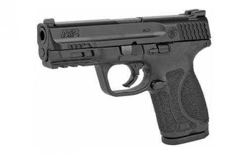 Smith & Wesson Law Enf M&P M2.0 Compact, Striker Fired, Semi-automatic, Polymer Frame Pistol, Compact, 9MM, 4" Barrel, Armornite Finish, Black, Aggressive Grip Texture, 3 Dot Sights, 15 Rounds, 3 Magazines 12097