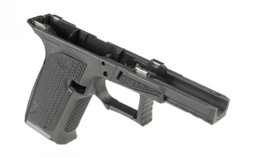 Lone Wolf Distributors Dusk19 Textured Frame, Bare, Striker Fired, Semi-automatic, Compact, Fits 3rd and 4th Generation Glock 19 Slides, Matte Finish, Gray, Integral Locking System LONELWD-CCS-BARE-GRY