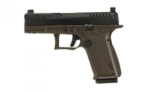 Lone Wolf Distributors Dusk19, Striker Fired, Semi-automatic, Polymer Frame Pistol, Compact, 9mm, 4.02 Bronze Barrel, Matte Finish, Black Slide and Brown Frame, RMR Compatible Optic Cut, Front Night Sight/ Black Rear, 15 Rounds, 1 Magazine LWD-DUSK19-BLK-ORB