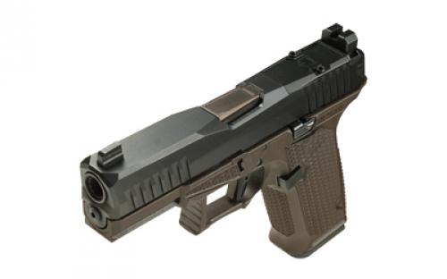 Lone Wolf Distributors Dusk19, Striker Fired, Semi-automatic, Polymer Frame Pistol, Compact, 9mm, 4.02" Bronze Barrel, Matte Finish, Black Slide and Brown Frame, RMR Compatible Optic Cut, Front Night Sight/ Black Rear, 15 Rounds, 1 Magazine LWD-DUSK19-BLK-ORB