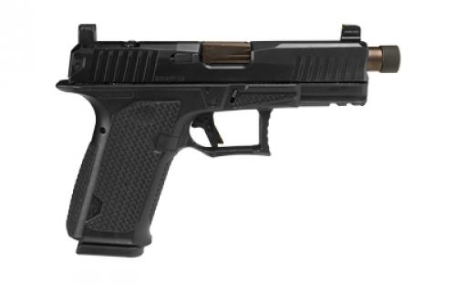 Lone Wolf Distributors Dusk19, Striker Fired, Semi-automatic, Polymer Frame Pistol, Compact, 9mm, 4.6" Threaded Bronze Barrel, Matte Finish, Black Frame and Slide, RMR Compatible Optic Cut, Front Night Sight/ Black Rear, 15 Rounds, 1 Magazine LWD-DUSK19-BLK-TH