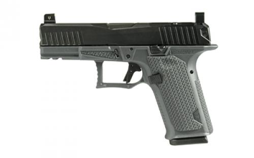 Lone Wolf Distributors Dusk19, Striker Fired, Semi-automatic, Polymer Frame Pistol, Compact, 9mm, 4.02 Black Barrel, MatteFinish, Black Slide and Gray Frame, RMR Compatible Optic Cut, Front Night Sight/ Black Rear, 15 Rounds, 1 Magazine LWD-DUSK19-BLK-Gray