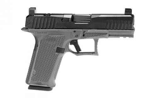Lone Wolf Distributors Dusk19, Striker Fired, Semi-automatic, Polymer Frame Pistol, Compact, 9mm, 4.02" Black Barrel, MatteFinish, Black Slide and Gray Frame, RMR Compatible Optic Cut, Front Night Sight/ Black Rear, 15 Rounds, 1 Magazine LWD-DUSK19-BLK-Gray
