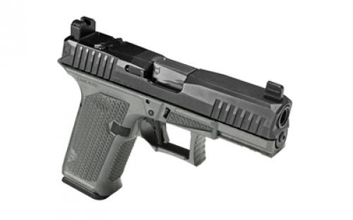 Lone Wolf Distributors Dusk19, Striker Fired, Semi-automatic, Polymer Frame Pistol, Compact, 9mm, 4.02" Black Barrel, MatteFinish, Black Slide and Gray Frame, RMR Compatible Optic Cut, Front Night Sight/ Black Rear, 15 Rounds, 1 Magazine LWD-DUSK19-BLK-Gray