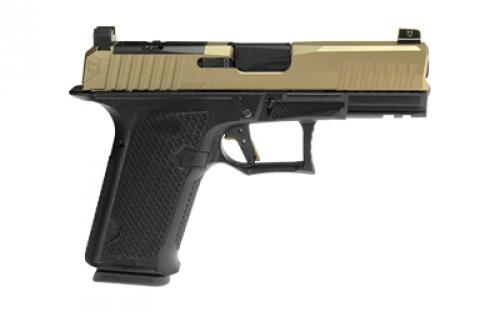 Lone Wolf Distributors Dusk19, Striker Fired, Semi-automatic, Polymer Frame Pistol, Compact, 9mm, 4.02" Black Barrel, Matte Finish, Flat Dark Earth Slide and Black Frame, RMR Compatible Optic Cut, Front Night Sight/ Black Rear, 15 Rounds, 1 Magazine LWD-DUSK19-FDE-BLK