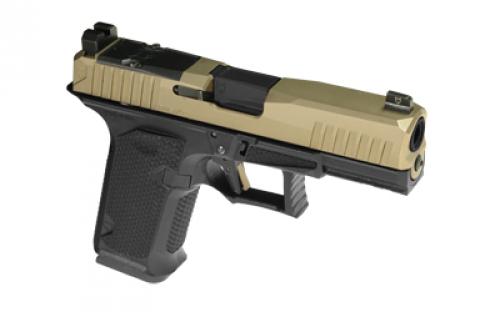 Lone Wolf Distributors Dusk19, Striker Fired, Semi-automatic, Polymer Frame Pistol, Compact, 9mm, 4.02" Black Barrel, Matte Finish, Flat Dark Earth Slide and Black Frame, RMR Compatible Optic Cut, Front Night Sight/ Black Rear, 15 Rounds, 1 Magazine LWD-DUSK19-FDE-BLK