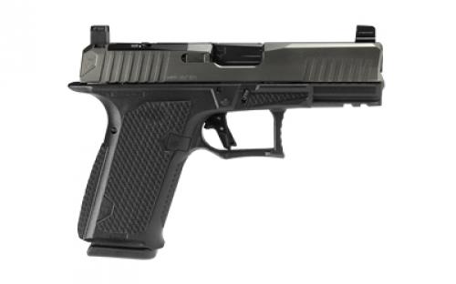 Lone Wolf Distributors Dusk19, Striker Fired, Semi-automatic, Polymer Frame Pistol, Compact, 9mm, 4.02" Gray Barrel, Matte Finish, Gray Slide and Black Frame, RMR Compatible Optic Cut, Front Night Sight/ Black Rear, 15 Rounds, 1 Magazine LWD-DUSK19-GG-BLK