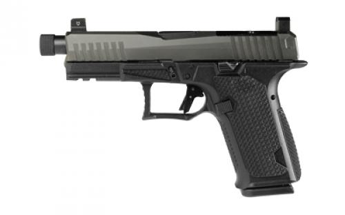 Lone Wolf Distributors Dusk19, Striker Fired, Semi-automatic, Polymer Frame Pistol, Compact, 9mm, 4.6 Threaded Gray Barrel, Matte Finish, Black Frame and Gray Slide, RMR Compatible Optic Cut, Front Night Sight/ Black Rear, 15 Rounds, 1 Magazine LWD-DUSK19-GG-BLK-TH