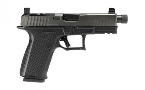 Lone Wolf Distributors Dusk19, Striker Fired, Semi-automatic, Polymer Frame Pistol, Compact, 9mm, 4.6" Threaded Gray Barrel, Matte Finish, Black Frame and Gray Slide, RMR Compatible Optic Cut, Front Night Sight/ Black Rear, 15 Rounds, 1 Magazine LWD-DUSK19-GG-BLK-TH