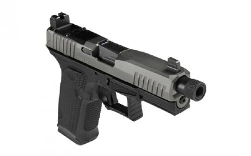 Lone Wolf Distributors Dusk19, Striker Fired, Semi-automatic, Polymer Frame Pistol, Compact, 9mm, 4.6" Threaded Gray Barrel, Matte Finish, Black Frame and Gray Slide, RMR Compatible Optic Cut, Front Night Sight/ Black Rear, 15 Rounds, 1 Magazine LWD-DUSK19-GG-BLK-TH