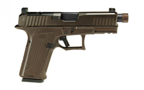 Lone Wolf Distributors Dusk19, Striker Fired, Semi-automatic, Polymer Frame Pistol, Compact, 9mm, 4.6" Threaded Black Barrel, Matte Finish, Brown Frame and Bronze Slide, RMR Compatible Optic Cut, Front Night Sight/ Black Rear, 15 Rounds, 1 Magazine LWD-DUSK19-ORB-TH