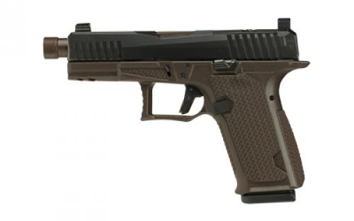 Lone Wolf Distributors Dusk19, Striker Fired, Semi-automatic, Polymer Frame Pistol, Compact, 9mm, 4.6 Threaded Bronze Barrel, Matte Finish, Black Slide and Brown Frame, RMR Compatible Optic Cut, Front Night Sight/ Black Rear, 15 Rounds, 1 Magazine LWD-DUSK19-BLK-ORB-TH