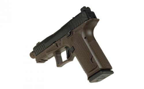 Lone Wolf Distributors Dusk19, Striker Fired, Semi-automatic, Polymer Frame Pistol, Compact, 9mm, 4.6" Threaded Bronze Barrel, Matte Finish, Black Slide and Brown Frame, RMR Compatible Optic Cut, Front Night Sight/ Black Rear, 15 Rounds, 1 Magazine LWD-DUSK19-BLK-ORB-TH