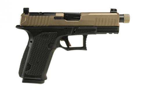 Lone Wolf Distributors Dusk19, Striker Fired, Semi-automatic, Polymer Frame Pistol, Compact, 9mm, 4.6" Threaded Black Barrel, Matte Finish, Flat Dark Earth Slide and Black Frame, RMR Compatible Optic Cut, Front Night Sight/ Black Rear, 15 Rounds, 1 Magazine LWD-DUSK19-FDE-BLK-TH
