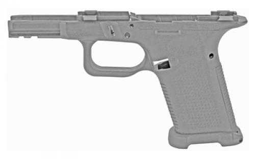 Lone Wolf Distributors Timber Wolf, Bare Polymer Pistol Frame, Striker Fired, Semi-automatic, Polymer Frame Pistol, Compact Grip w/ Texture, 9MM/40 S&W/357 SIG, Gray, Integral Locking System, Fits Gen3/Gen4 Glock 19/23/32/38 Slides LWD-TWC3-BARE-GRAY