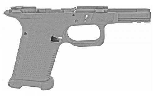 Lone Wolf Distributors Timber Wolf, Bare Polymer Pistol Frame, Striker Fired, Semi-automatic, Polymer Frame Pistol, Compact Grip w/ Texture, 9MM/40 S&W/357 SIG, Gray, Integral Locking System, Fits Gen3/Gen4 Glock 19/23/32/38 Slides LWD-TWC3-BARE-GRAY