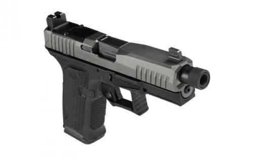 Lone Wolf Distributors Dusk19, Striker Fired, Semi-automatic, Polymer Frame Pistol, Compact, 9mm, 4.6" Threaded Black Barrel, Matte Finish, Black Slide and Gray Frame, RMR Compatible Optic Cut, Front Night Sight/ Black Rear, 15 Rounds, 1 Magazine LWD-DUSK19-BLK-Gray-TH