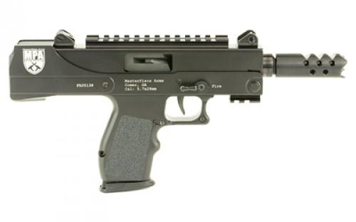 MasterPiece Arms MPA57DMG, Pistol, Semi-automatic, 5.7x28mm, 5" Barrel, Threaded Barrel, Aluminum, Black, Adjustable Sights, 20 Rounds, Side Cocker, Scope Mount MPA57DMG