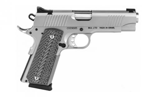 Magnum Research 1911CSS, 1911, Semi-automatic, Metal Frame Pistol, Commander, 45 ACP, 4.33" Barrel, Stainless Steel, Silver, G10 Grips, Fixed Sights, White Dot Front, 8 Rounds, 2 Magazines DE1911CSS