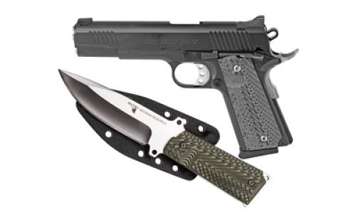 Magnum Research 1911G, 1911, Semi-automatic, Metal Frame Pistol, Full Size, 10MM, 5 Barrel, Steel, Black, G10 Grips, Fixed Sights, 8 Rounds, 2 Magazines, Includes 1911 Knife and Sheath DE1911G10-K