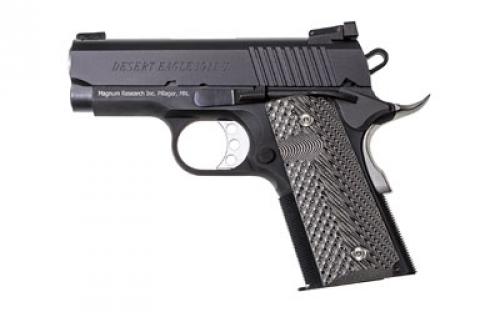 Magnum Research 1911U, Undercover, 1911, Semi-automatic, Metal Frame Pistol, Sub-Compact, 45 ACP, 3 Barrel, Aluminum, Black, G-10 Grips, Adjustable Rear Sight, 6 Rounds, 2 Magazines DE1911U