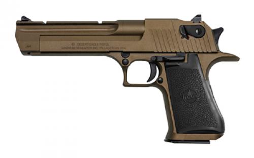 Magnum Research Desert Eagle, MK19, Single Action, Semi-automatic, Metal Frame Pistol, Full Size, 44 Magnum, 6 Barrel, Steel, Burnt Bronze, Rubber Grips, Fixed Sights, Ambidextrous Thumb Safety, 8 Rounds, 1 Magazine, Ambidextrous DE44CABB