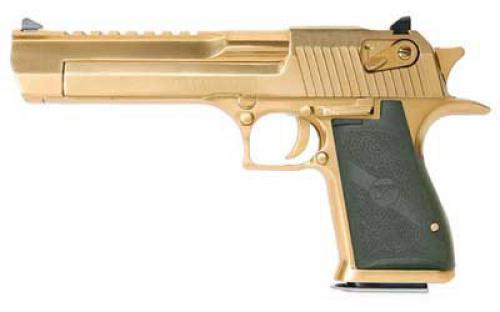 Magnum Research Desert Eagle, MK19, Single Action, Semi-automatic, Metal Frame Pistol, Full Size, 44 Magnum, 6 Barrel, Steel, Titanium Gold, Plastic Grips, Fixed Sights, Ambidextrous Thumb Safety, 8 Rounds, 1 Magazine, Ambidextrous DE44TG
