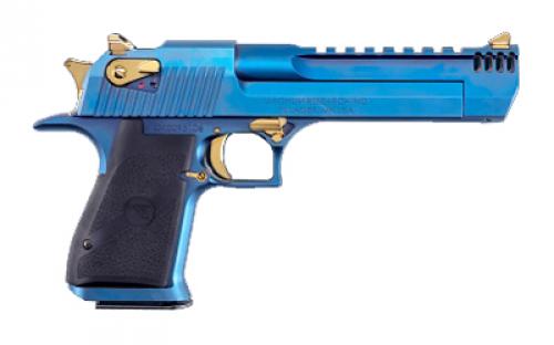 Magnum Research MK19 Desert Eagle, Semi-automatic Pistol, 50 Action Express, 6 Barrel, Integrated Muzzle Brake, Cerakote Finish, Carbo Blue, Rubber Grips, Gold Combat Sights, 7 Rounds, 1 Magazine DE50CBG