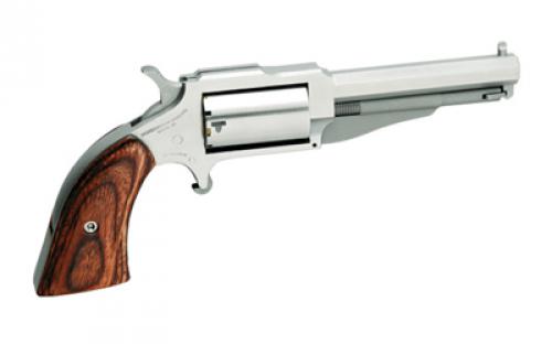 North American Arms The Sheriff, Single Action, Revolver, 22 WMR, 3 Barrel, Matte Finish, Stainless Steel, Silver, Wood Grips, Fixed Sights, 5 Rounds NAA-1860-3