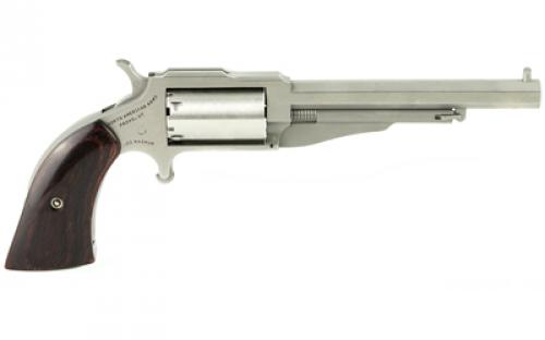 North American Arms The Earl, Single Action, Revolver, 22 WMR, 4" Barrel, Matte Finish, Stainless Steel, Silver, Wood Grips, Fixed Sights, 5 Rounds NAA-1860-4