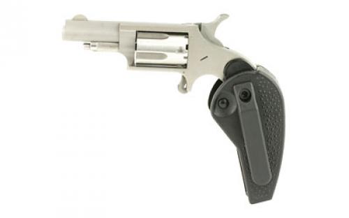 North American Arms Mini Revolver, Single Action, Revolver, 22LR, 1.625 Barrel, Matte Finish, Stainless Steel, Silver, Holster Grip, Fixed Sights, 5 Rounds NAA-22LLR-HG