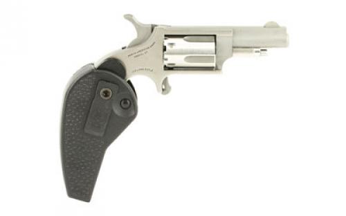 North American Arms Mini Revolver, Single Action, Revolver, 22LR, 1.625" Barrel, Matte Finish, Stainless Steel, Silver, Holster Grip, Fixed Sights, 5 Rounds NAA-22LLR-HG