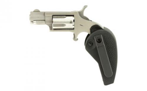 North American Arms Mini Revolver, Single Action, Revolver, 22LR, 1.125 Barrel, Matte Finish, Stainless Steel, Silver, Holster Grip, Fixed Sights, 5 Rounds NAA-22LR-HG