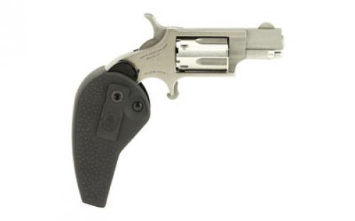 North American Arms Mini Revolver, Single Action, Revolver, 22LR, 1.125" Barrel, Matte Finish, Stainless Steel, Silver, Holster Grip, Fixed Sights, 5 Rounds NAA-22LR-HG