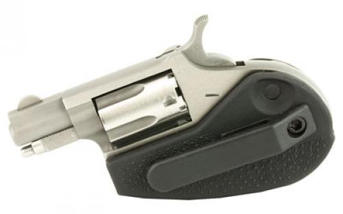 North American Arms Mini Revolver, Single Action, Revolver, 22LR, 1.125" Barrel, Matte Finish, Stainless Steel, Silver, Holster Grip, Fixed Sights, 5 Rounds NAA-22LR-HG