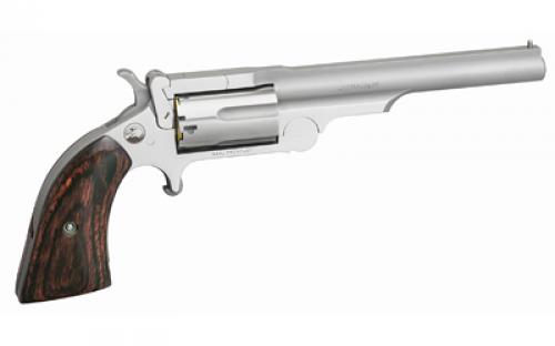 North American Arms Ranger II, Single Action, Revolver, 22 WMR, 4 Full Rib Barrel, Matte Finish, Stainless Steel, Silver, Wood Grips, Fixed Sights, 5 Rounds NAA22M-R4