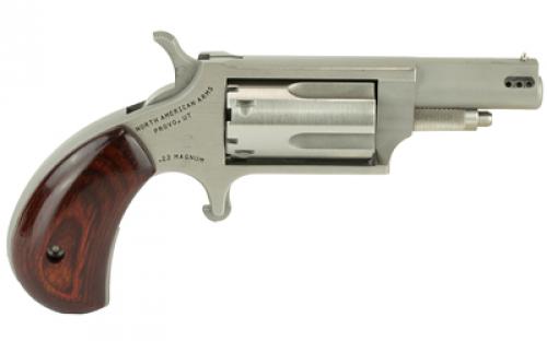 North American Arms Ported Magnum, Single Action, Revolver, 22LR/22 WMR, 1.625" Barrel, Matte Finish, Stainless Steel, Silver, Wood Grips, Fixed Sights, 5 Rounds NAA-22MC-P