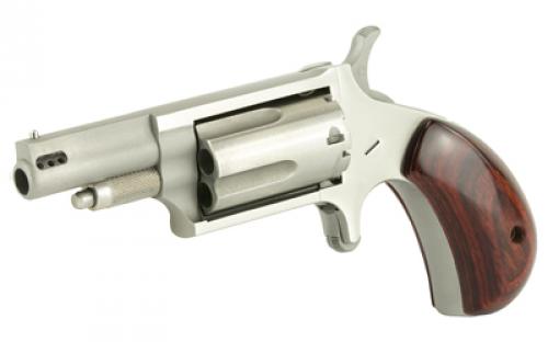North American Arms Ported Magnum, Single Action, Revolver, 22LR/22 WMR, 1.625" Barrel, Matte Finish, Stainless Steel, Silver, Wood Grips, Fixed Sights, 5 Rounds NAA-22MC-P